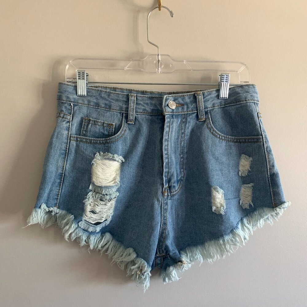 SHEIN | Women's Distressed Jean Shorts | Size Medium